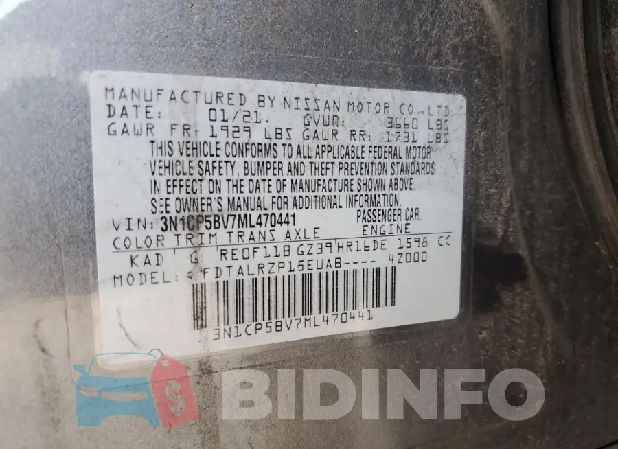 3N1CP5BV7ML470441 Photo# 12