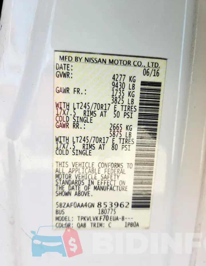 5BZAF0AA4GN853962 Photo# 13