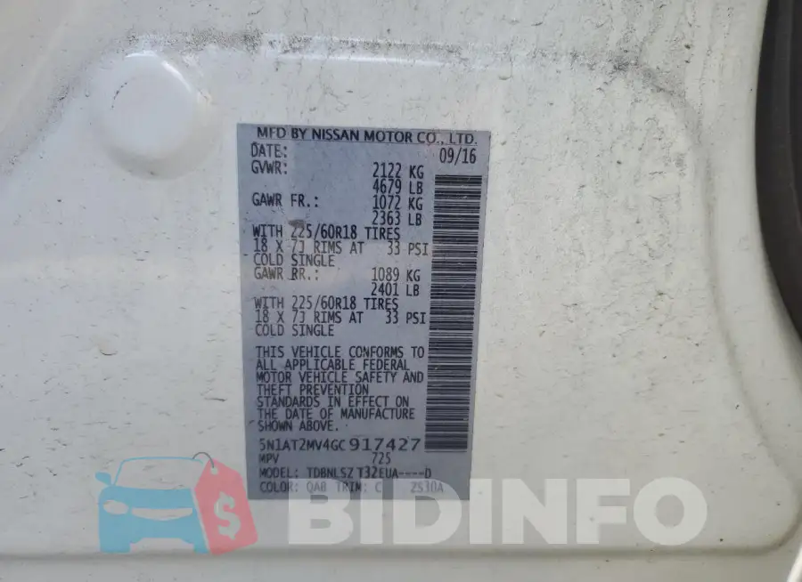 5N1AT2MV4GC917427 Photo# 12