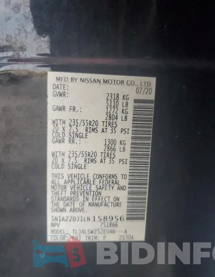 5N1AZ2DJ1LN158956 Photo# 13
