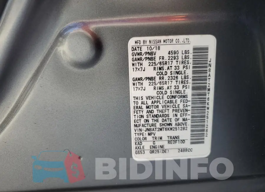 JN8AT2MT6KW251282 Photo# 13