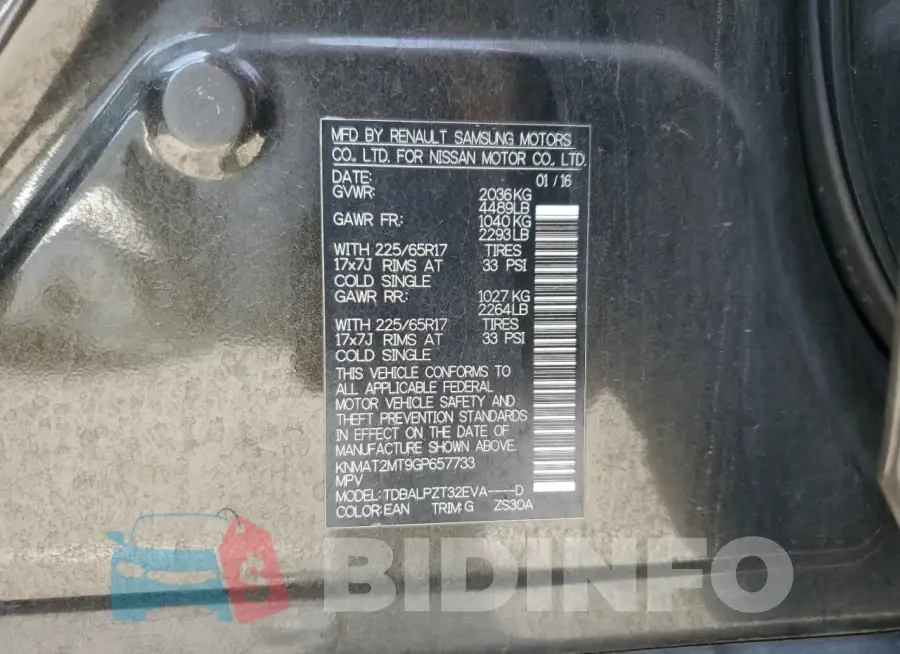 KNMAT2MT9GP657733 Photo# 14