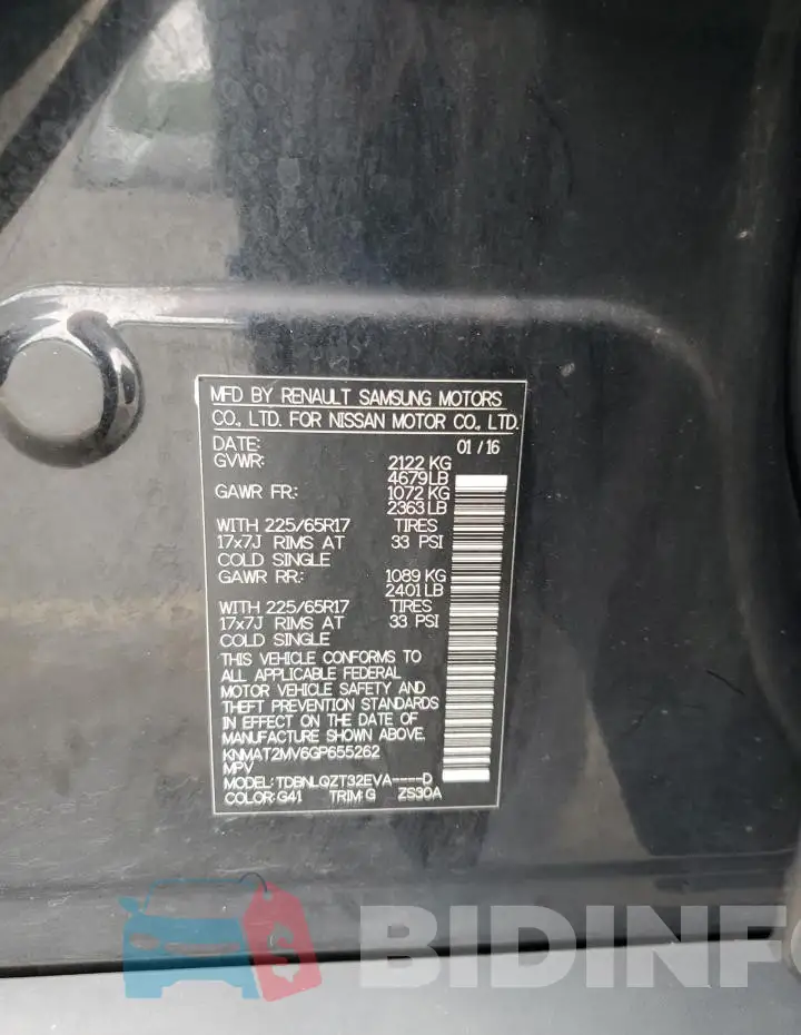 KNMAT2MV6GP655262 Photo# 14