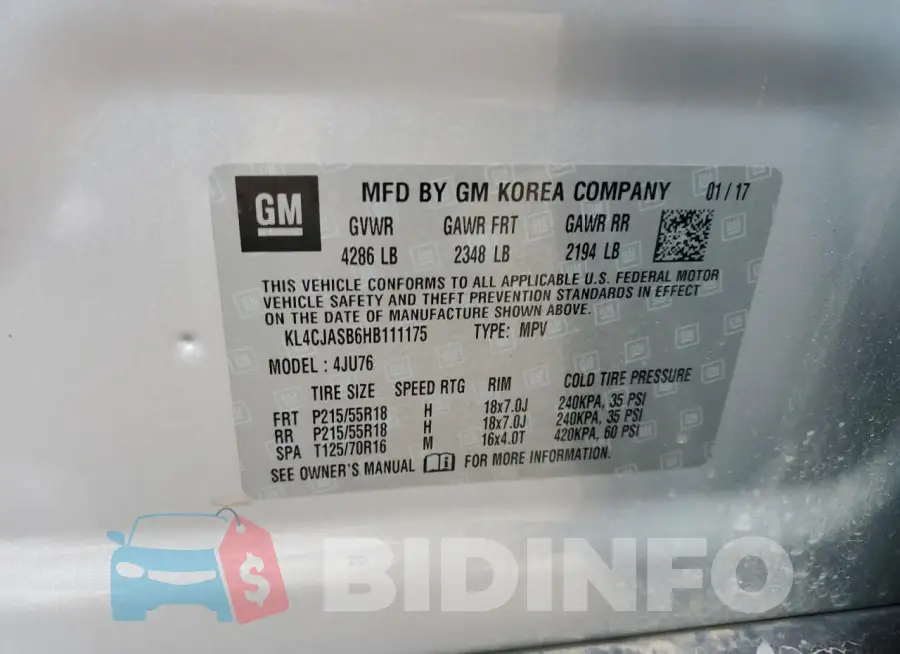 KL4CJASB6HB111175 Photo# 13