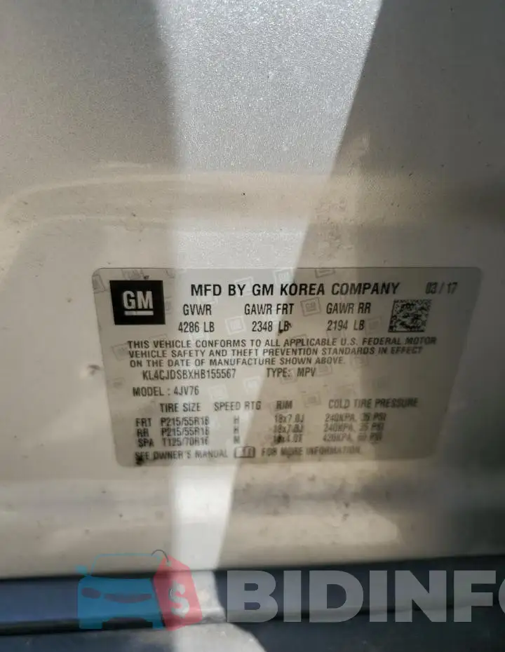 KL4CJDSBXHB155567 Photo# 13