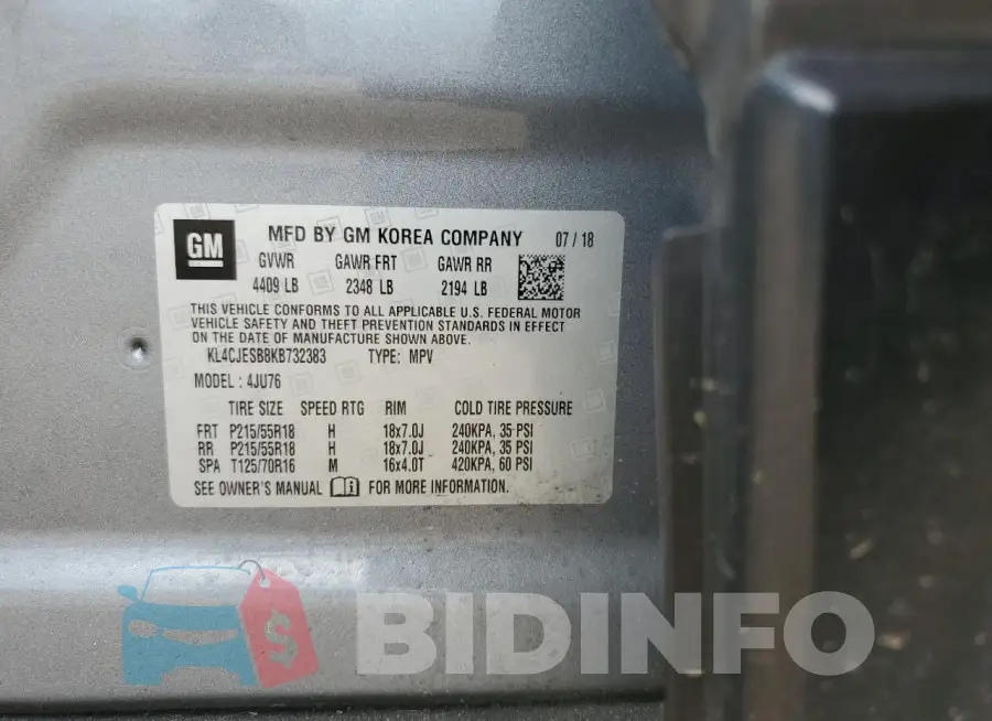KL4CJESB8KB732383 Photo# 12