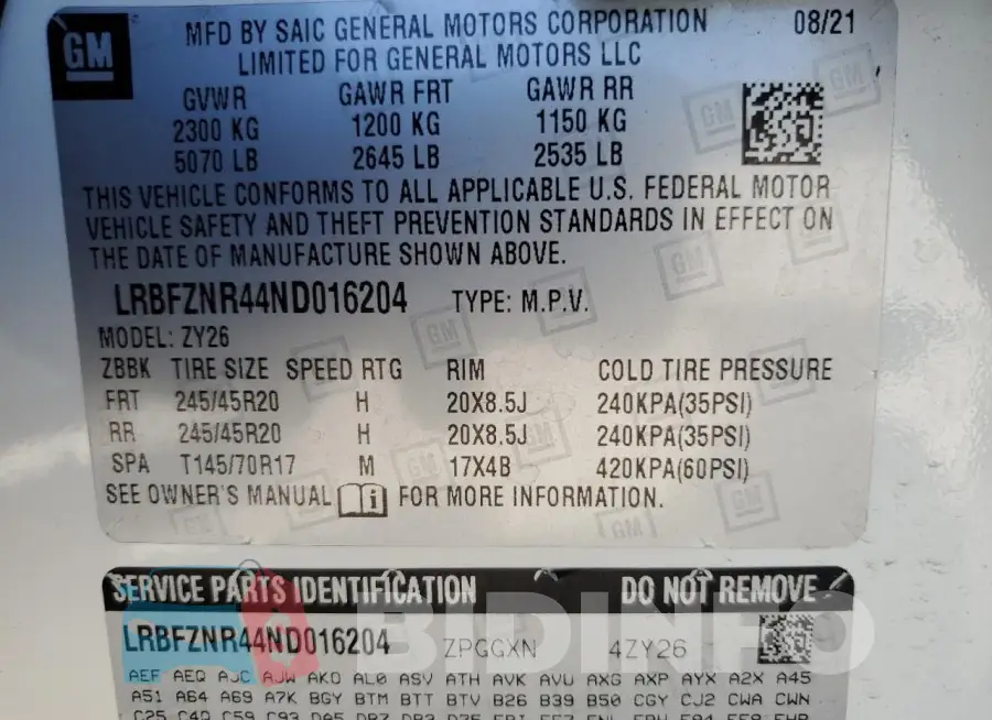 LRBFZNR44ND016204 Photo# 14