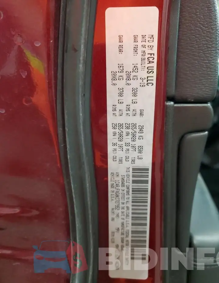 1C4RJFAG0KC727952 Photo# 14