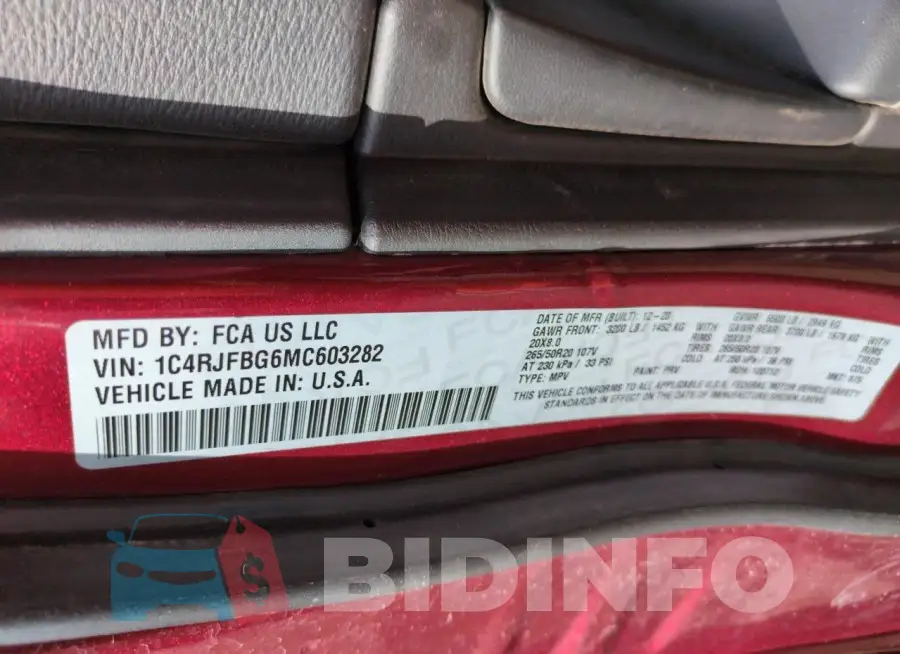 1C4RJFBG6MC603282 Photo# 13