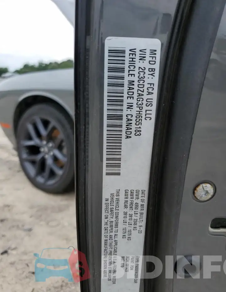 2C3CDZAG3PH655183 Photo# 12