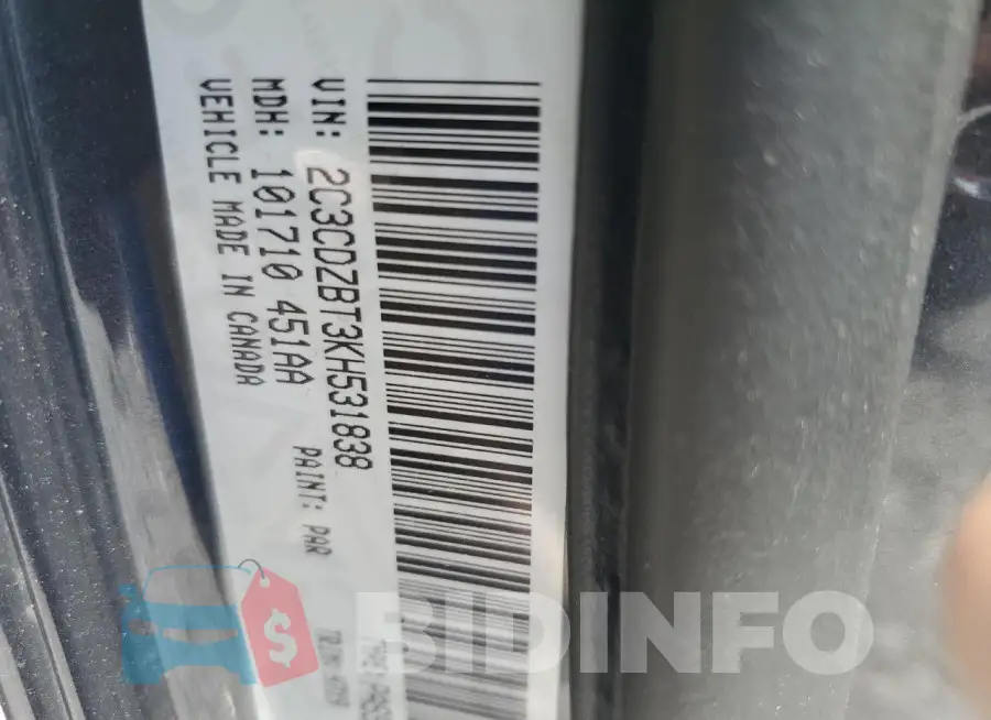 2C3CDZBT3KH531838 Photo# 13