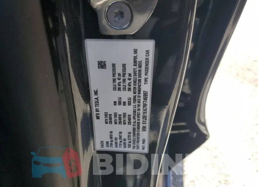 5YJ3E1EA7RF746997 Photo# 12