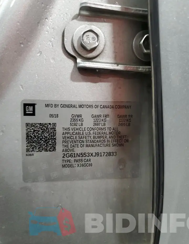 2G61N5S3XJ9172833 Photo# 12