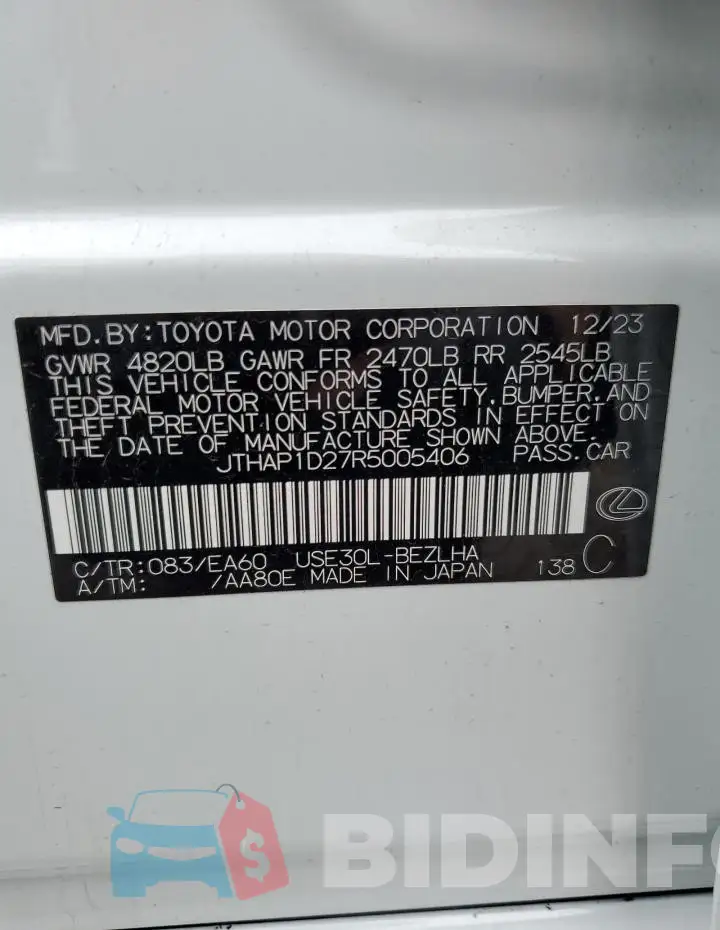 JTHAP1D27R5005406 Photo# 12