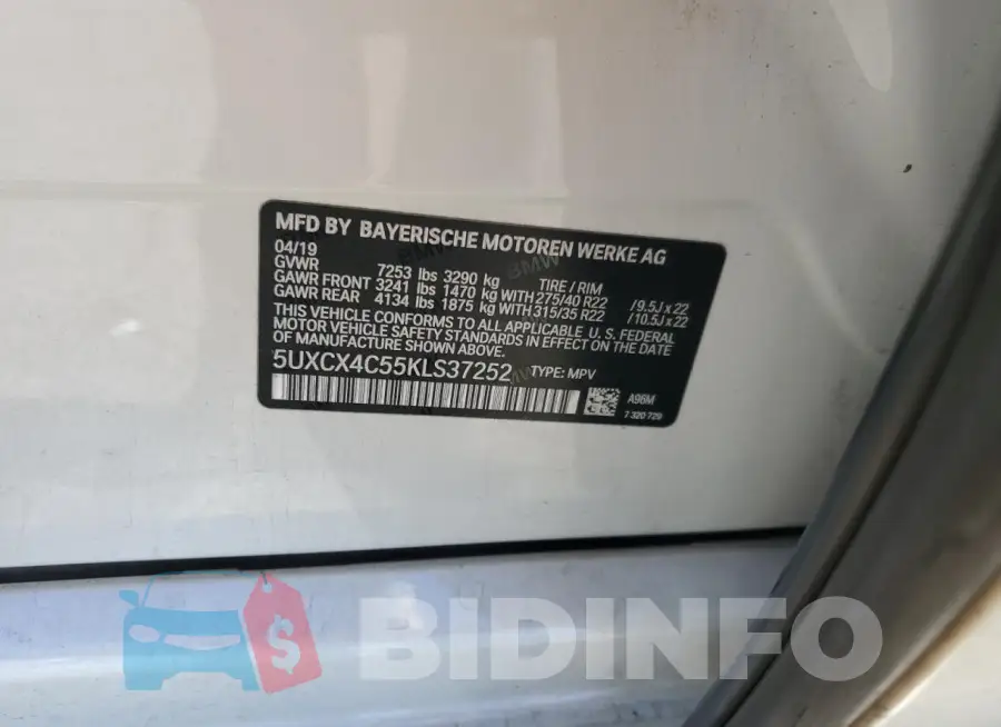 5UXCX4C55KLS37252 Photo# 14
