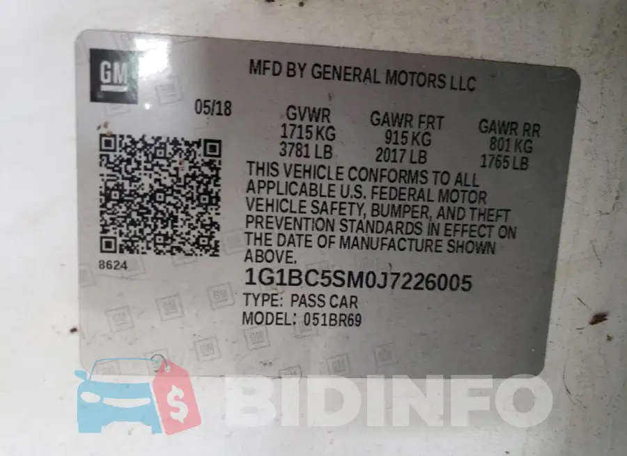 1G1BC5SM0J7226005 Photo# 12