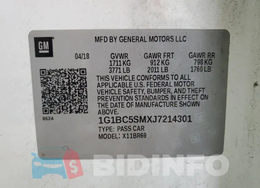1G1BC5SMXJ7214301 Photo# 12