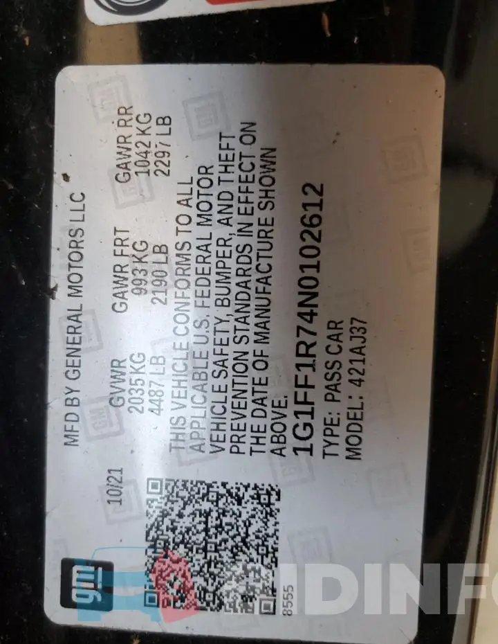 1G1FF1R74N0102612 Photo# 12