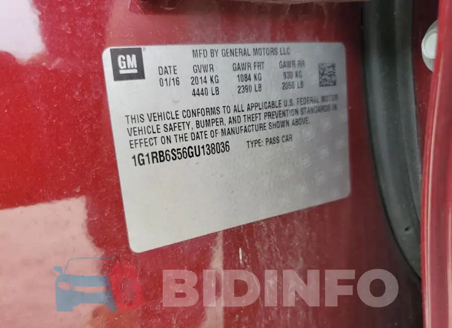 1G1RB6S56GU138036 Photo# 12