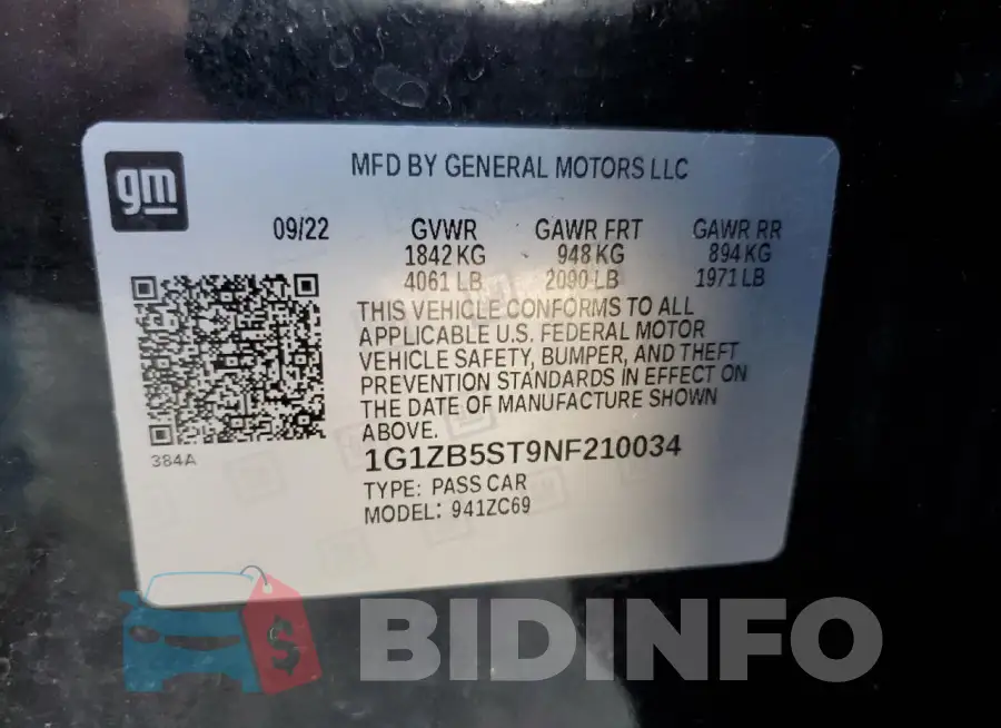 1G1ZB5ST9NF210034 Photo# 12