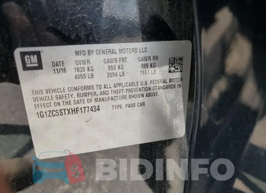 1G1ZC5STXHF177434 Photo# 12
