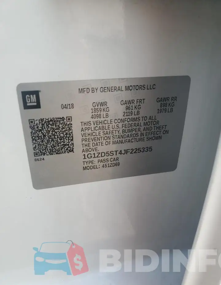 1G1ZD5ST4JF225335 Photo# 12