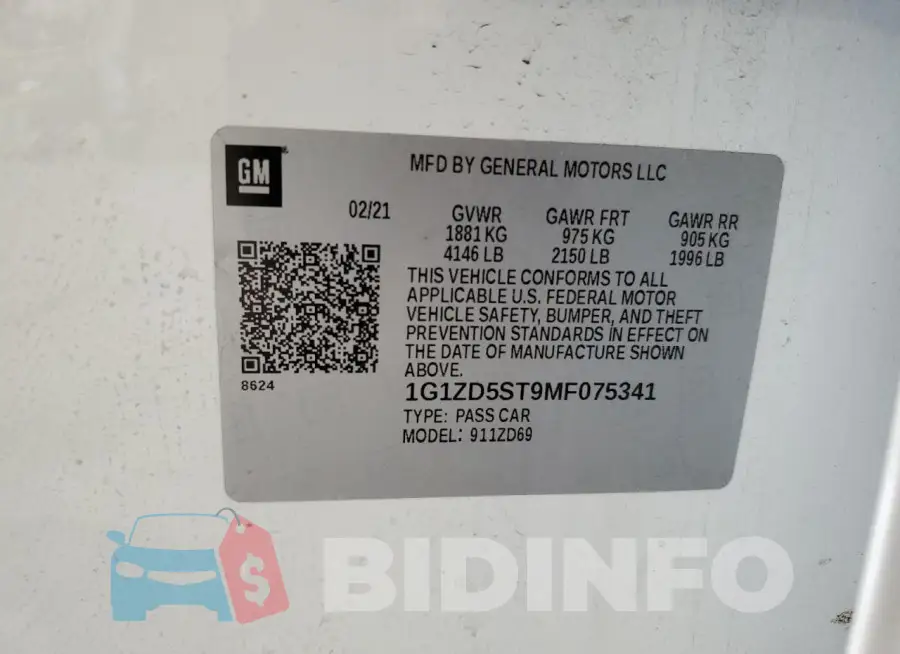 1G1ZD5ST9MF075341 Photo# 12