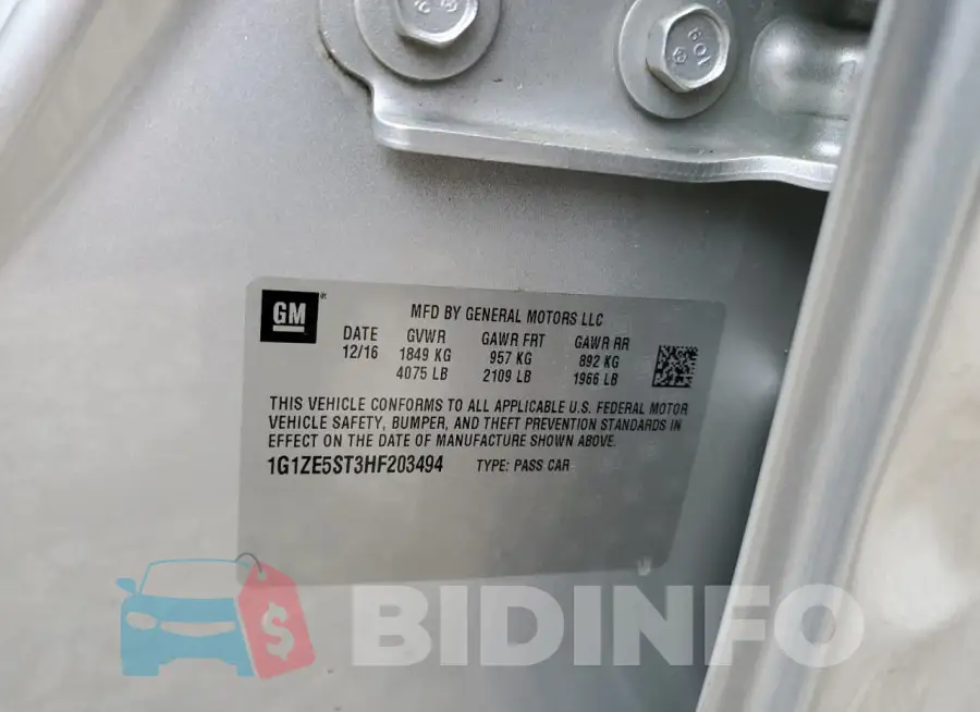 1G1ZE5ST3HF203494 Photo# 12