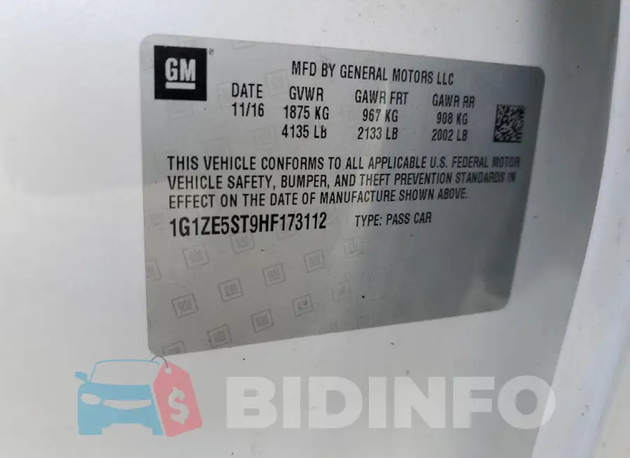1G1ZE5ST9HF173112 Photo# 12