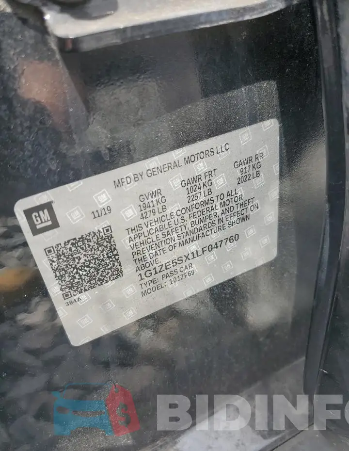 1G1ZE5SX1LF047760 Photo# 13
