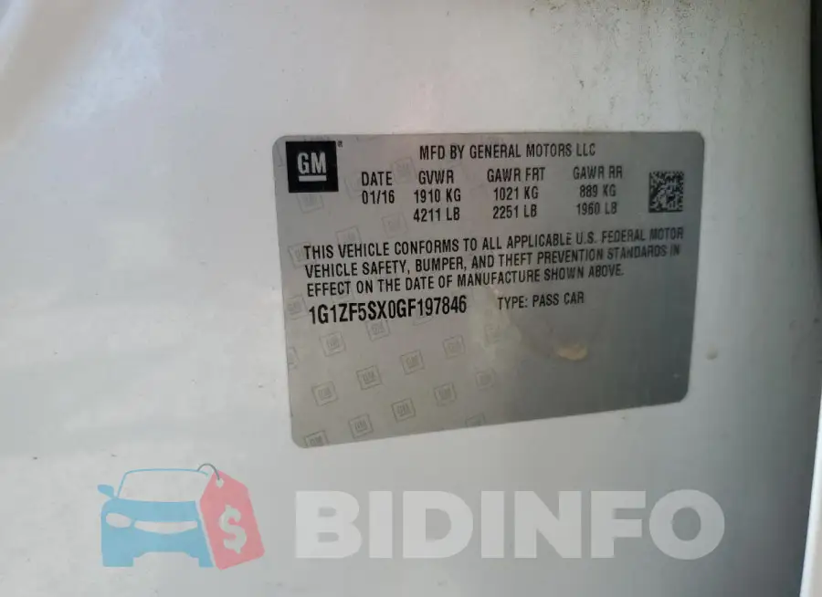 1G1ZF5SX0GF197846 Photo# 12