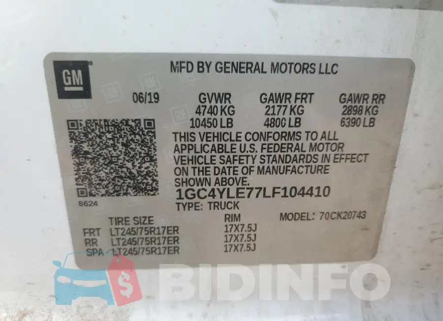 1GC4YLE77LF104410 Photo# 12