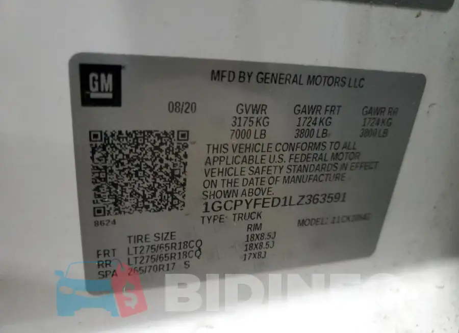 1GCPYFED1LZ363591 Photo# 13