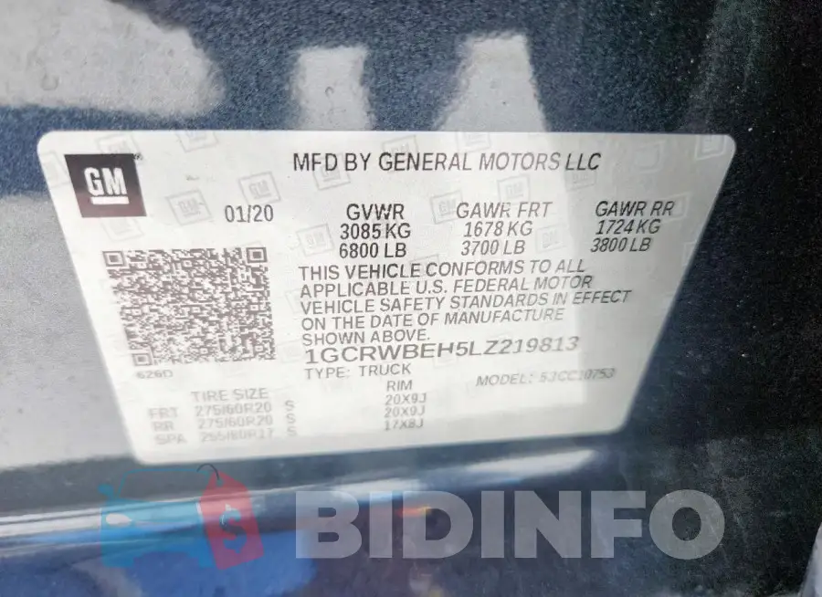 1GCRWBEH5LZ219813 Photo# 12