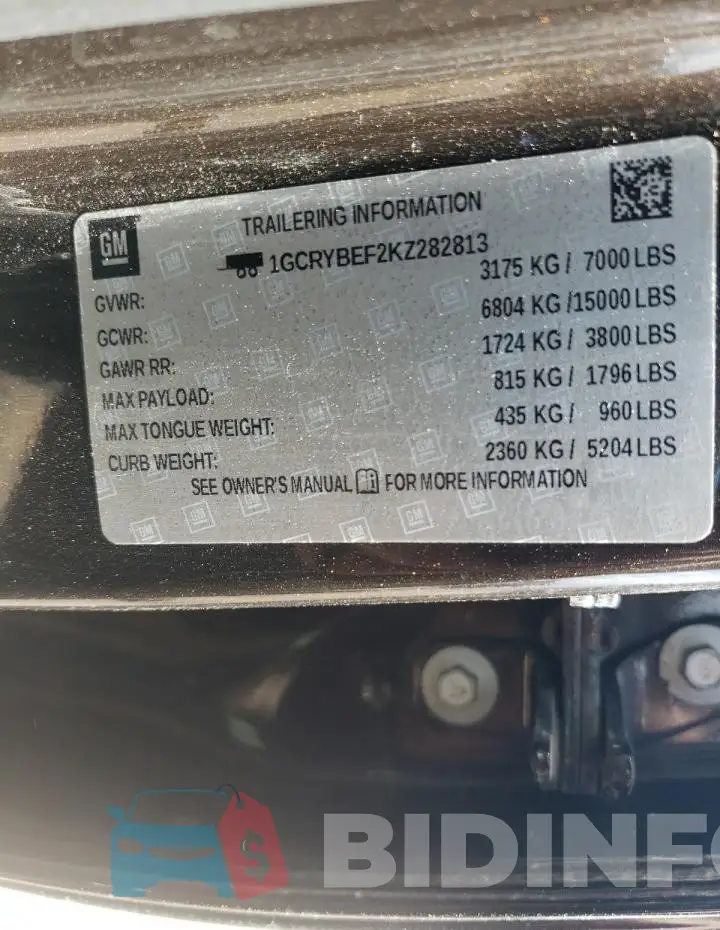 1GCRYBEF2KZ282813 Photo# 13