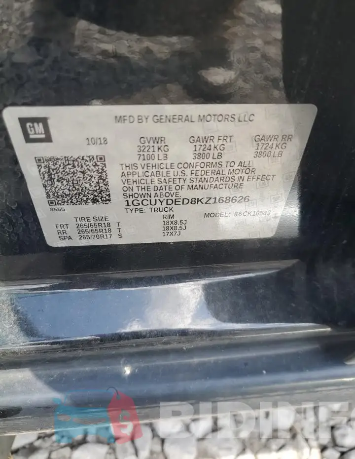 1GCUYDED8KZ168626 Photo# 12