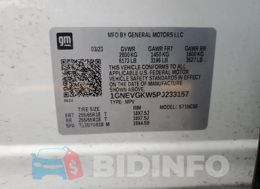 1GNEVGKW5PJ233157 Photo# 14