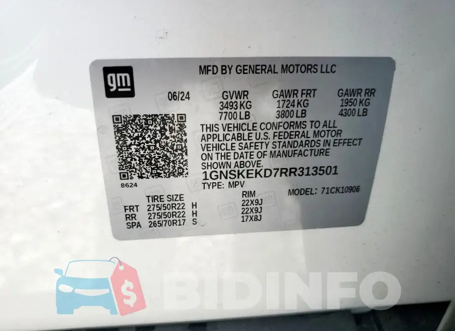 1GNSKEKD7RR313501 Photo# 14