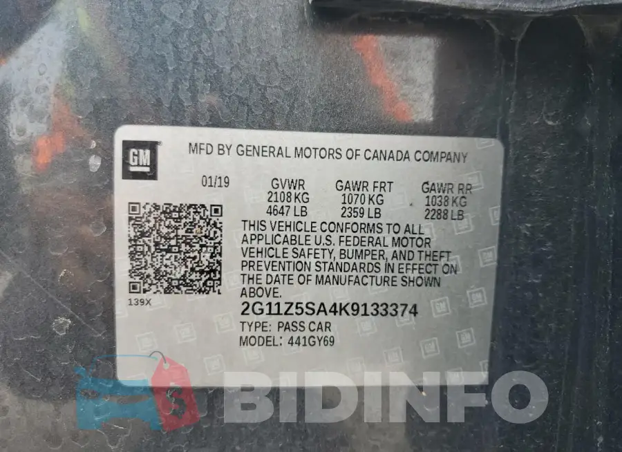 2G11Z5SA4K9133374 Photo# 12