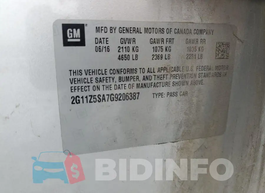 2G11Z5SA7G9206387 Photo# 12