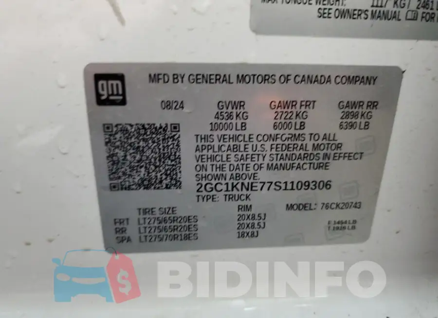 2GC1KNE77S1109306 Photo# 12