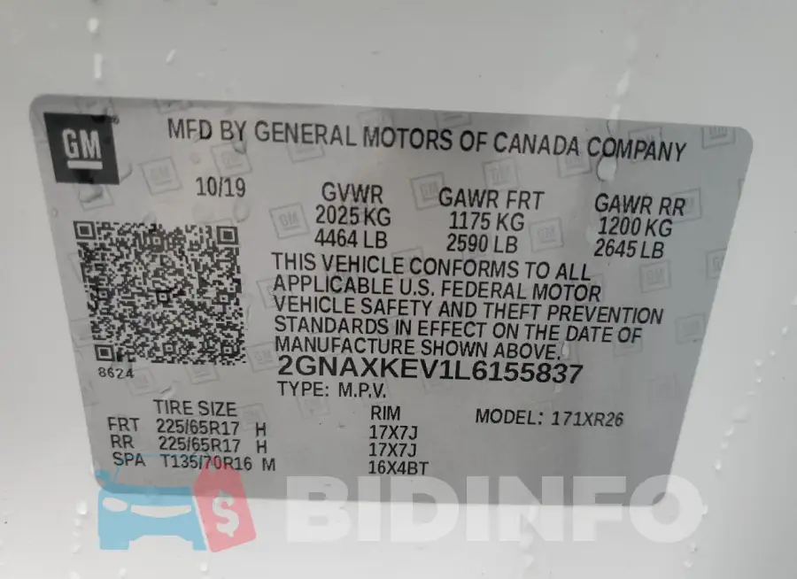 2GNAXKEV1L6155837 Photo# 13