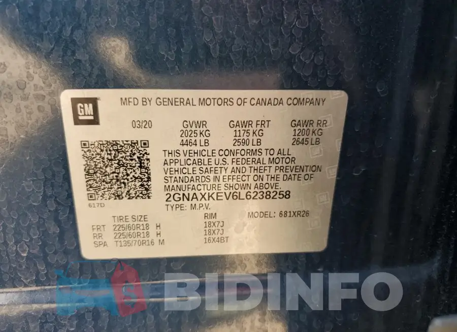 2GNAXKEV6L6238258 Photo# 13