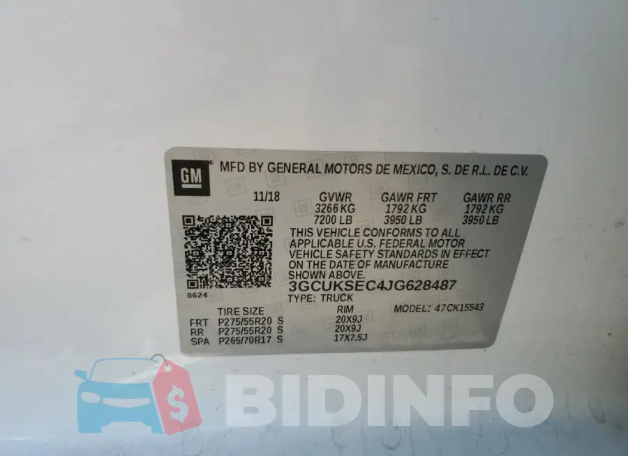 3GCUKSEC4JG628487 Photo# 12