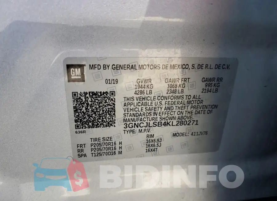 3GNCJLSB4KL280271 Photo# 13