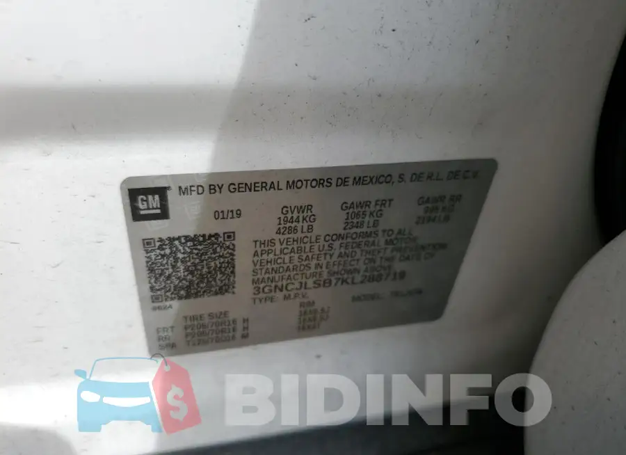 3GNCJLSB7KL288719 Photo# 12