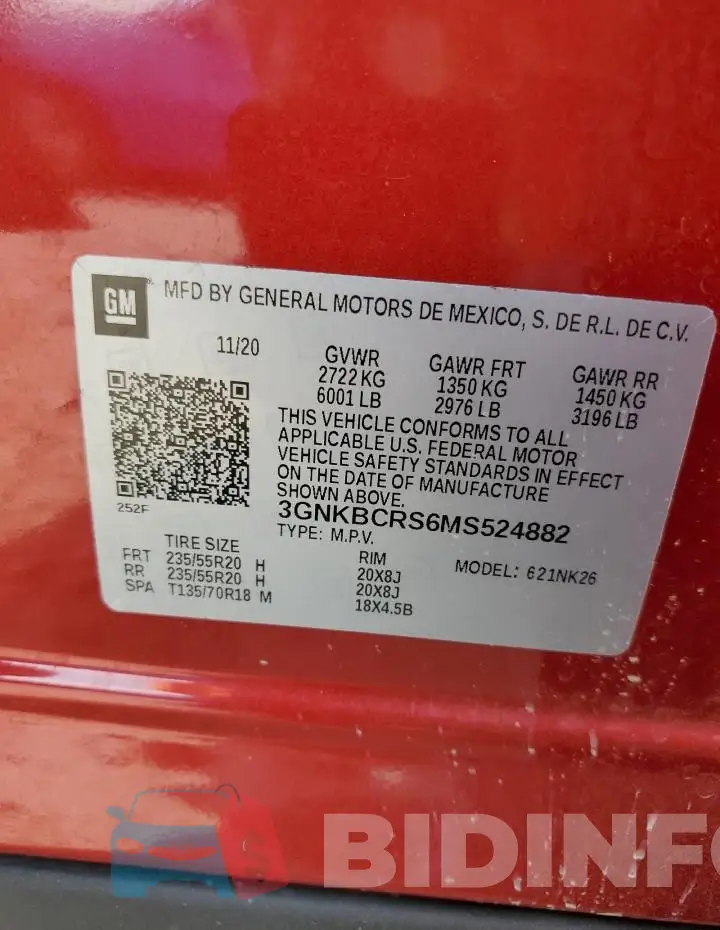 3GNKBCRS6MS524882 Photo# 13