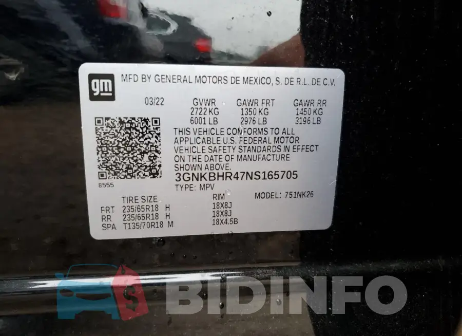 3GNKBHR47NS165705 Photo# 12
