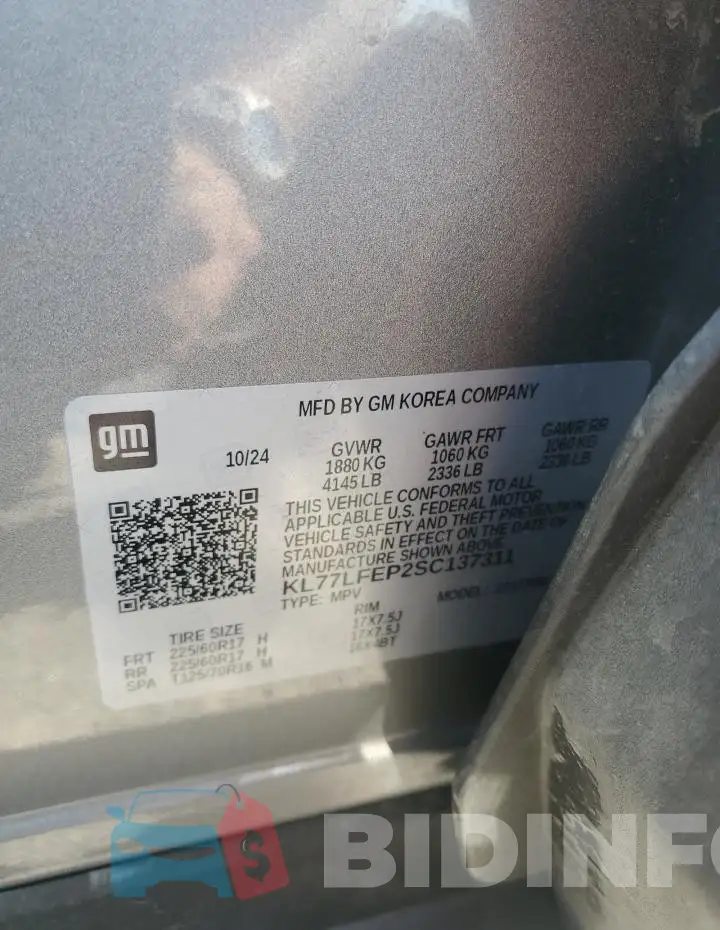 KL77LFEP2SC137311 Photo# 13