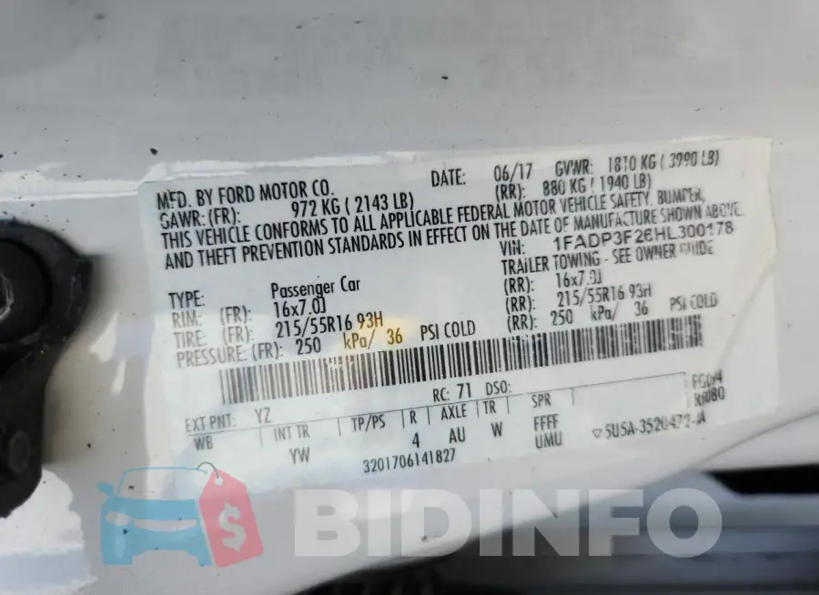 1FADP3F26HL300178 Photo# 12